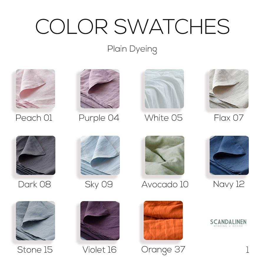 Azure French Linen Fitted Sheet - Plain Dyeing 36