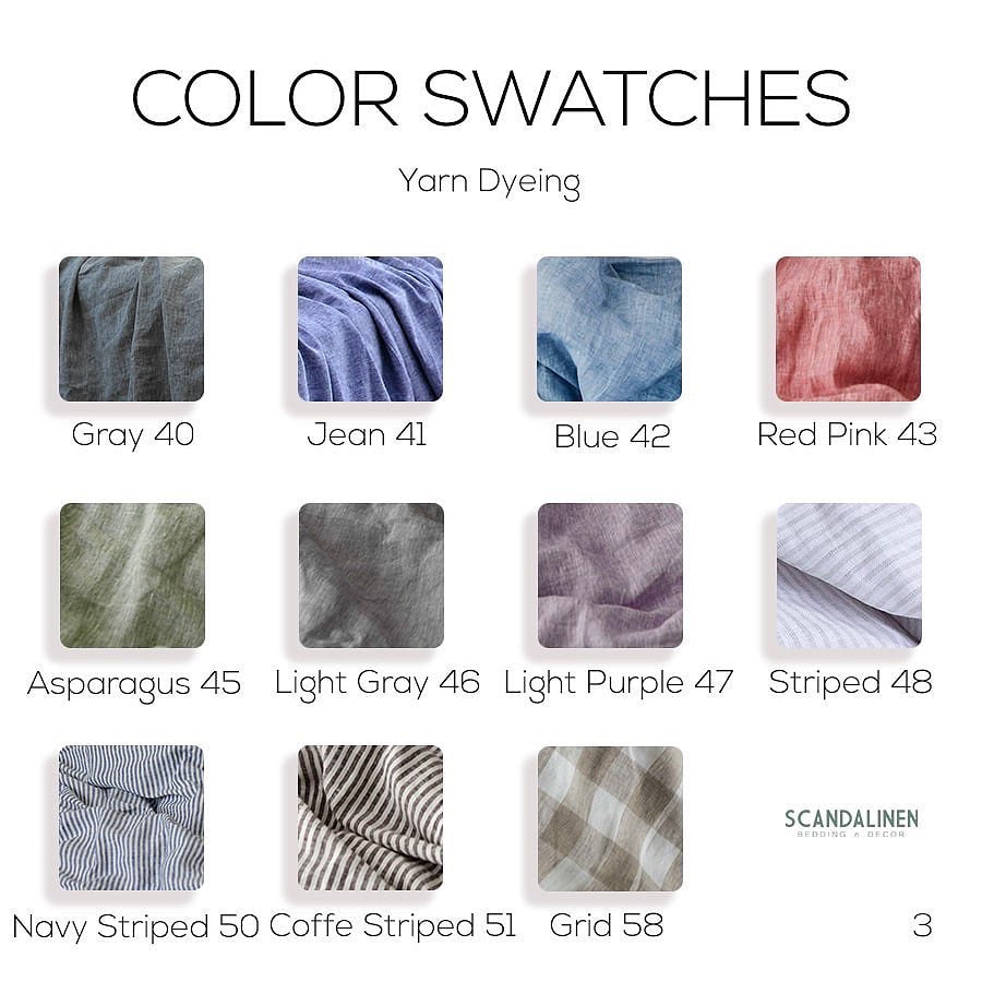 Grid French Linen Bedding Sets (4 pieces) - Yarn Dyeing