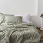 Light Gray French Linen Bedding Sets (4 pieces) - Yarn Dyeing