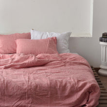 Load image into Gallery viewer, Red Pink French Linen Bedding Sets (4 pieces) - Yarn Dyeing
