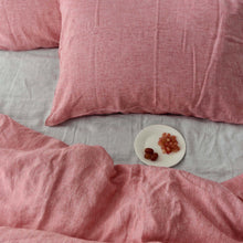 Load image into Gallery viewer, Red Pink French Linen Bedding Sets (4 pieces) - Yarn Dyeing
