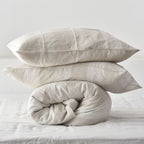 Big Striped French Linen Duvet Cover+2 Pillowcases Set - Yarn Dyeing 61