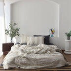 Big Striped French Linen Bedding Sets (4 pieces) - Yarn Dyeing