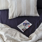 Big Striped French Linen Duvet Cover+2 Pillowcases Set - Yarn Dyeing 61