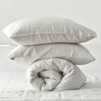 Black Striped French Linen Duvet Cover+2 Pillowcases Set - Yarn Dyeing 59