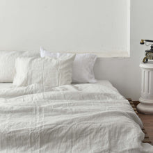 Load image into Gallery viewer, Ivory Striped French Linen Bedding Sets (4 pieces) - Yarn Dyeing
