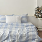 Blue French Linen Bedding Sets (4 pieces) - Yarn Dyeing