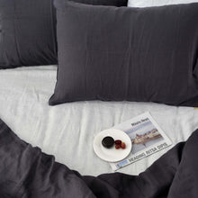 Load image into Gallery viewer, Dark French Linen Duvet Cover+2 Pillowcases Set - Plain Dyeing 08
