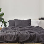 Dark French Linen Duvet Cover - Plain Dyeing 08