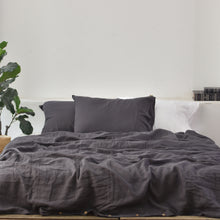 Load image into Gallery viewer, Dark French Linen Duvet Cover - Plain Dyeing 08
