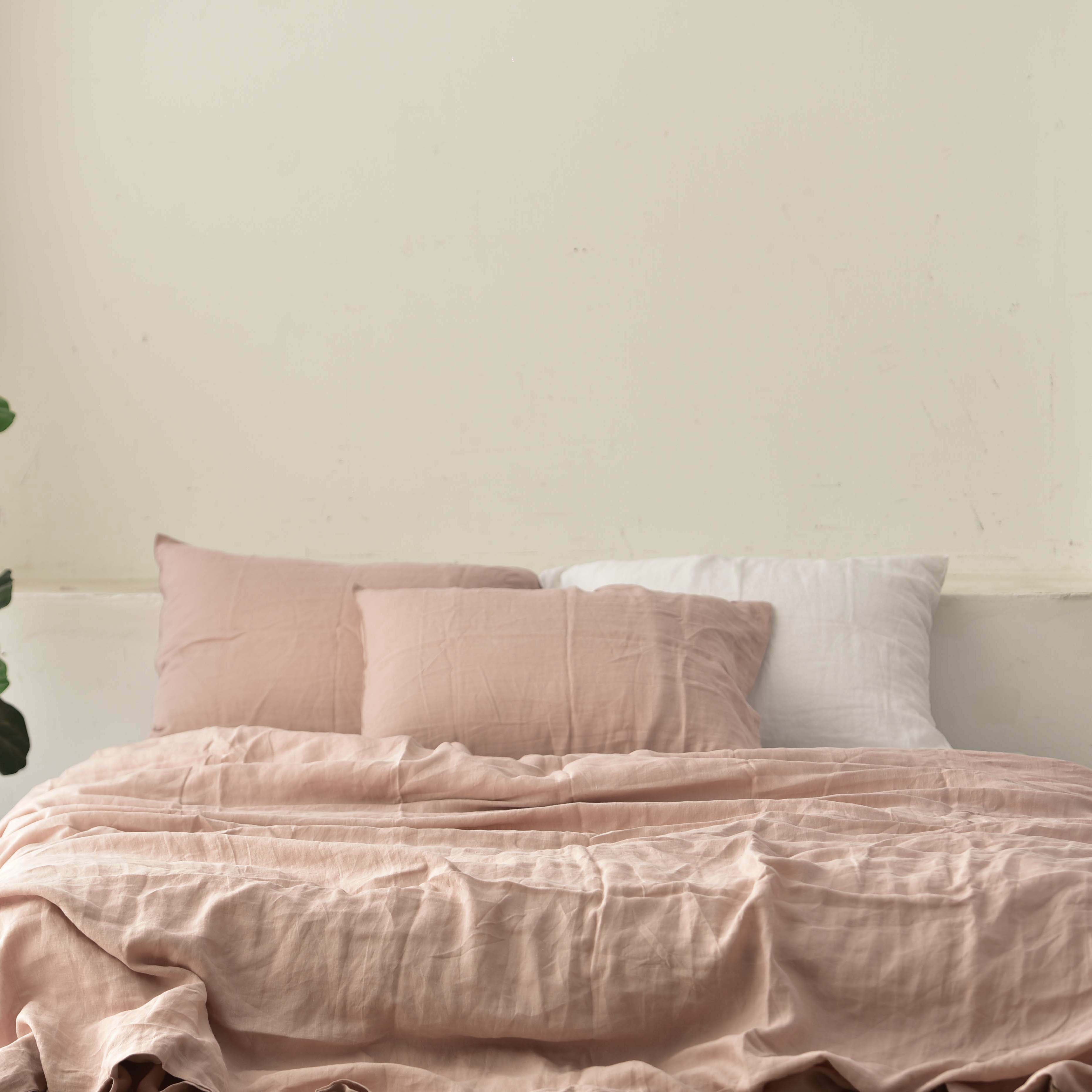 Dusty Pink French Linen Duvet Cover - Plain Dyeing 33