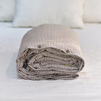 Coffee Striped French Linen Duvet Cover - Yarn Dyeing 51