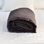 Dark French Linen Duvet Cover - Plain Dyeing 08