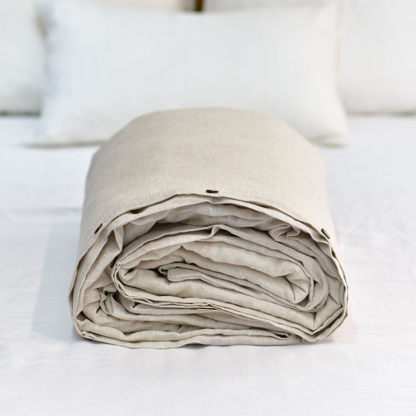 Flax French Linen Duvet Cover - Plain Dyeing 07