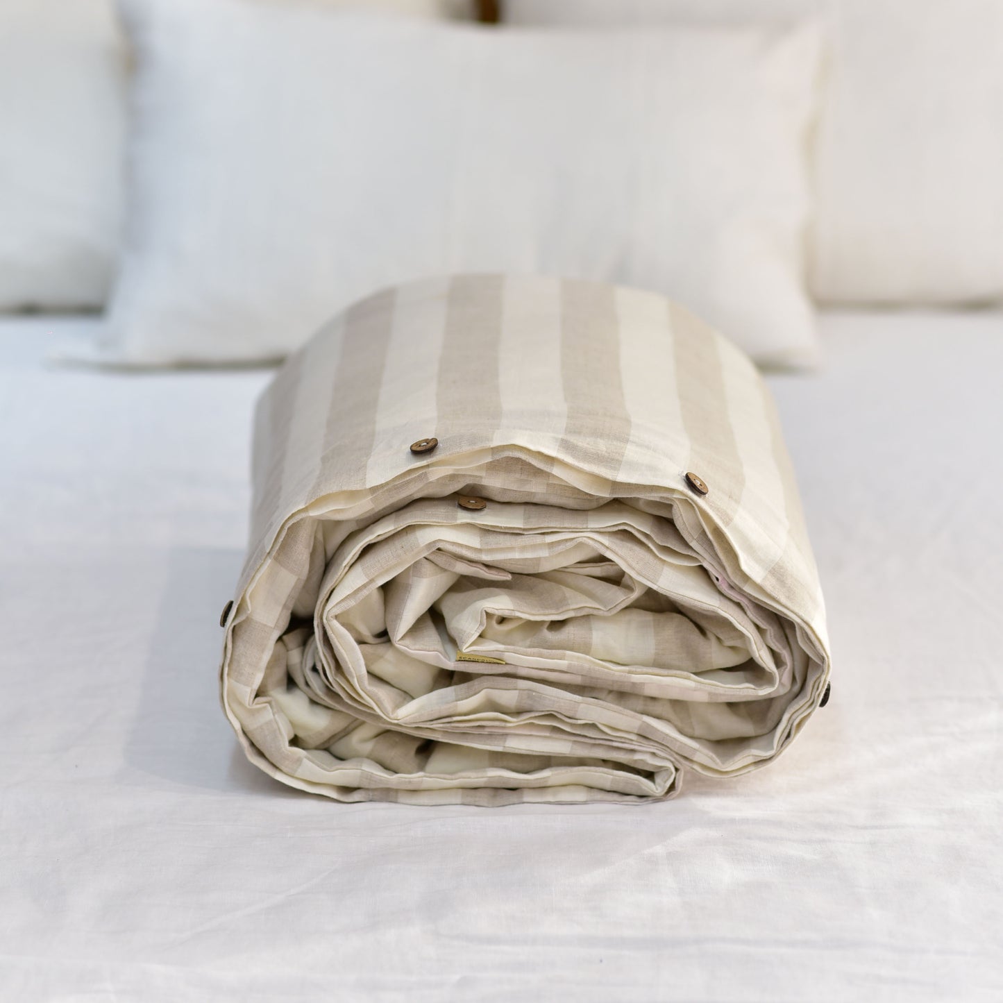 Flax Striped French Linen Duvet Cover - Yarn Dyeing 57