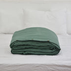 Green French Linen Duvet Cover - Plain Dyeing 25