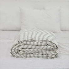 Load image into Gallery viewer, Ivory Striped French Linen Duvet Cover - Yarn Dyeing 64
