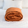 Orange French Linen Duvet Cover - Plain Dyeing 37