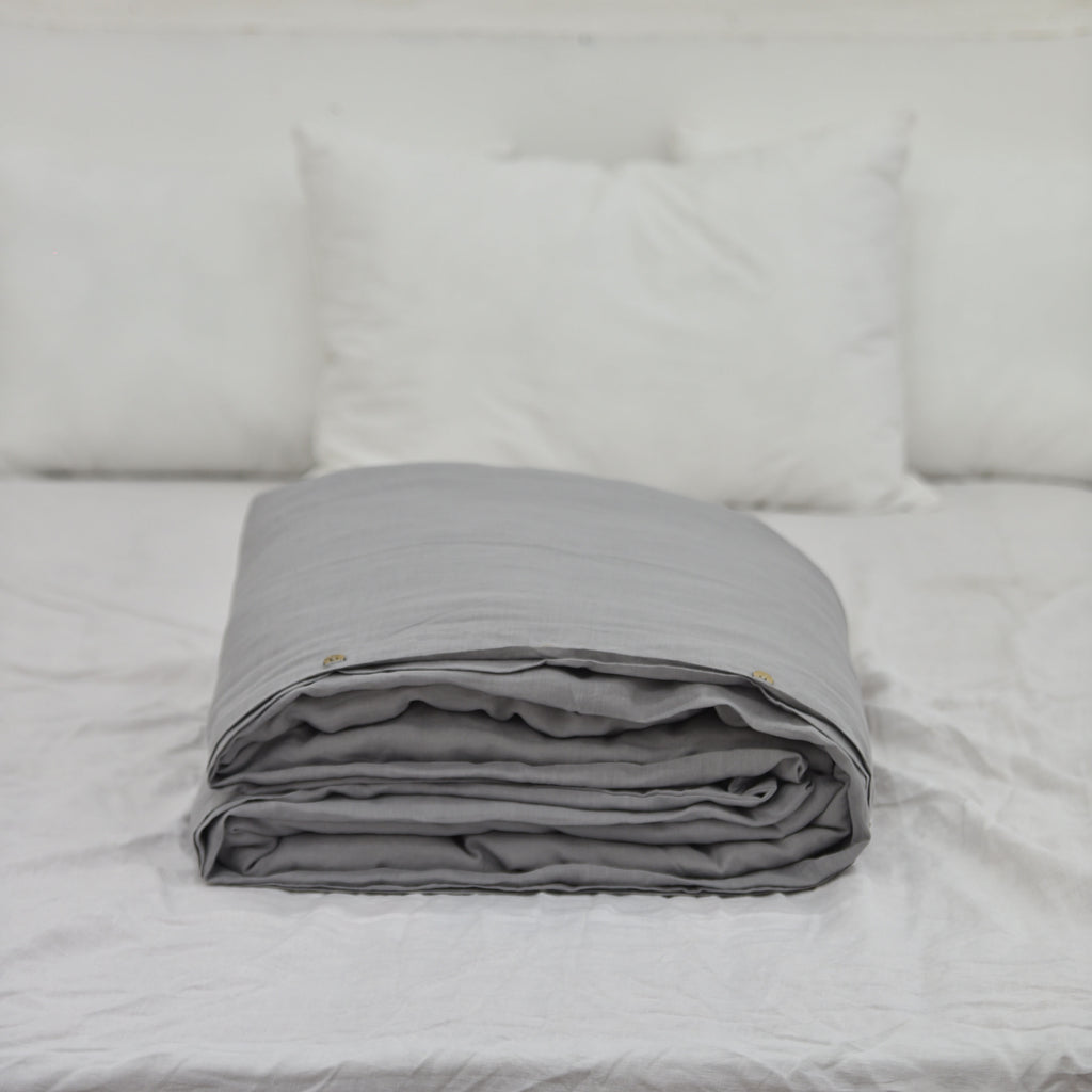 Stone French Linen Duvet Cover - Plain Dyeing 15