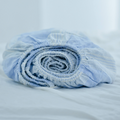 Blue Striped French Linen Fitted Sheet - Yarn Dyeing 60