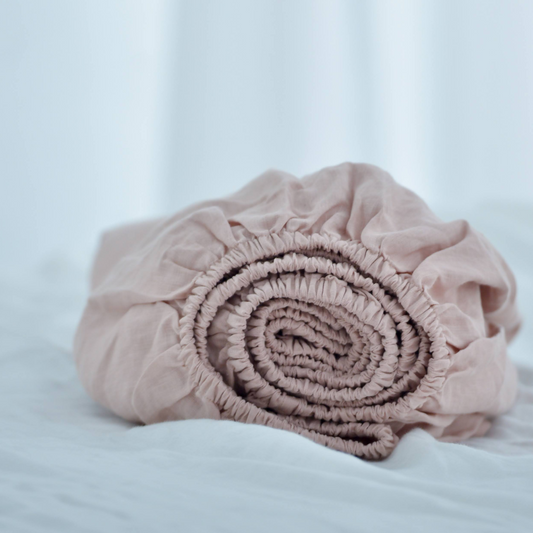 Dusty French Linen Fitted Sheet - Plain Dyeing 33