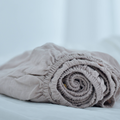 Light Brown French Linen Fitted Sheet - Plain Dyeing 17