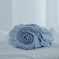 Slate French Linen Fitted Sheet - Plain Dyeing 35