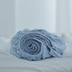 Slate French Linen Fitted Sheet - Plain Dyeing 35