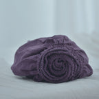Violet French Linen Fitted Sheet - Plain Dyeing 16