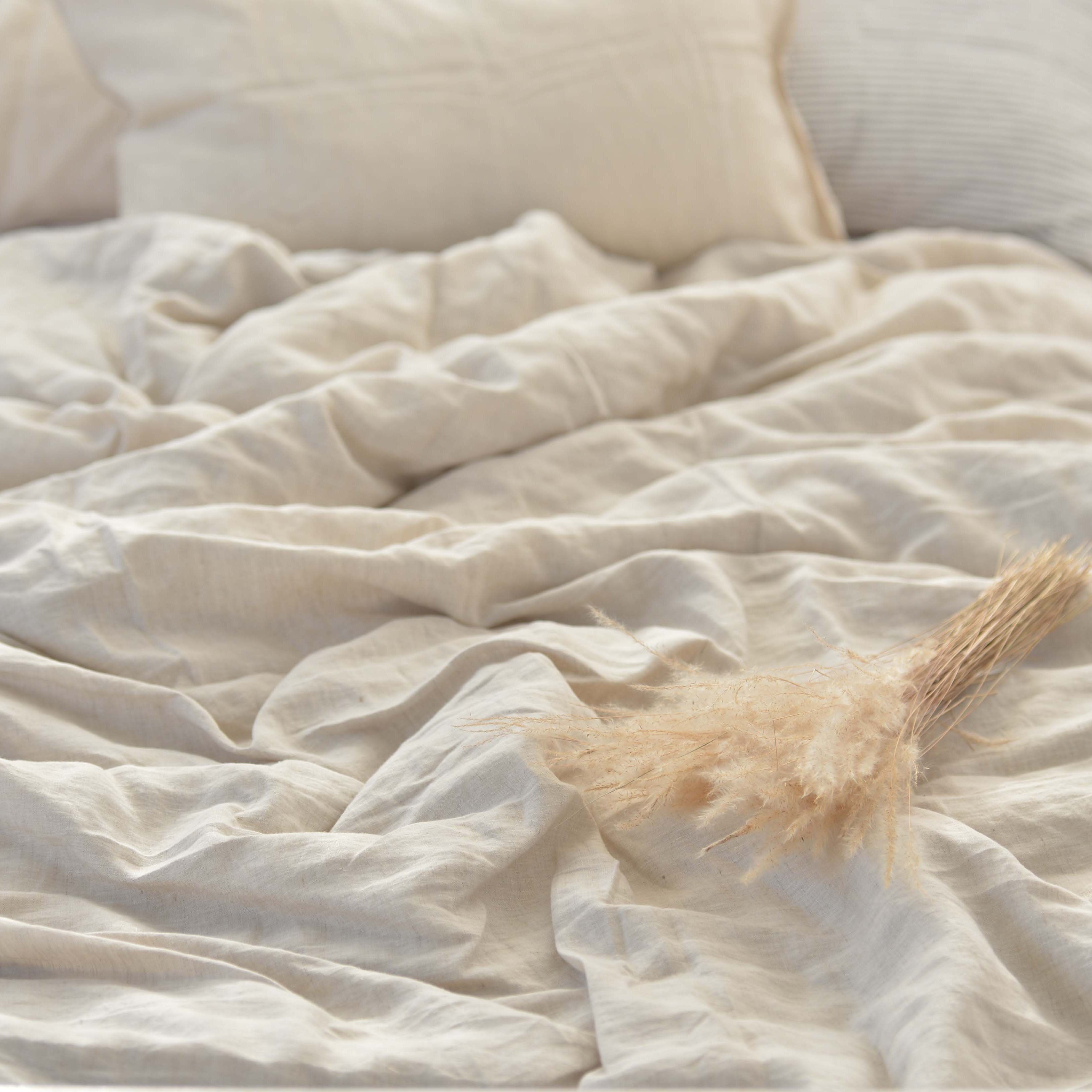 Flax French Linen Fitted Sheet - Plain Dyeing 07