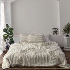 Flax Striped French Linen Bedding Sets (4 pieces) - Yarn Dyeing