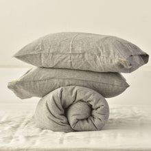 Load image into Gallery viewer, Gray French Linen Duvet Cover+2 Pillowcases Set - Yarn Dyeing 40
