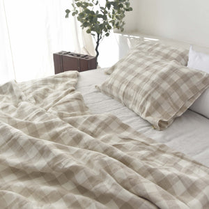Grid French Linen Pillowcase - Yarn Dyeing 58
