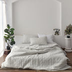 Ivory Striped French Linen Bedding Sets (4 pieces) - Yarn Dyeing