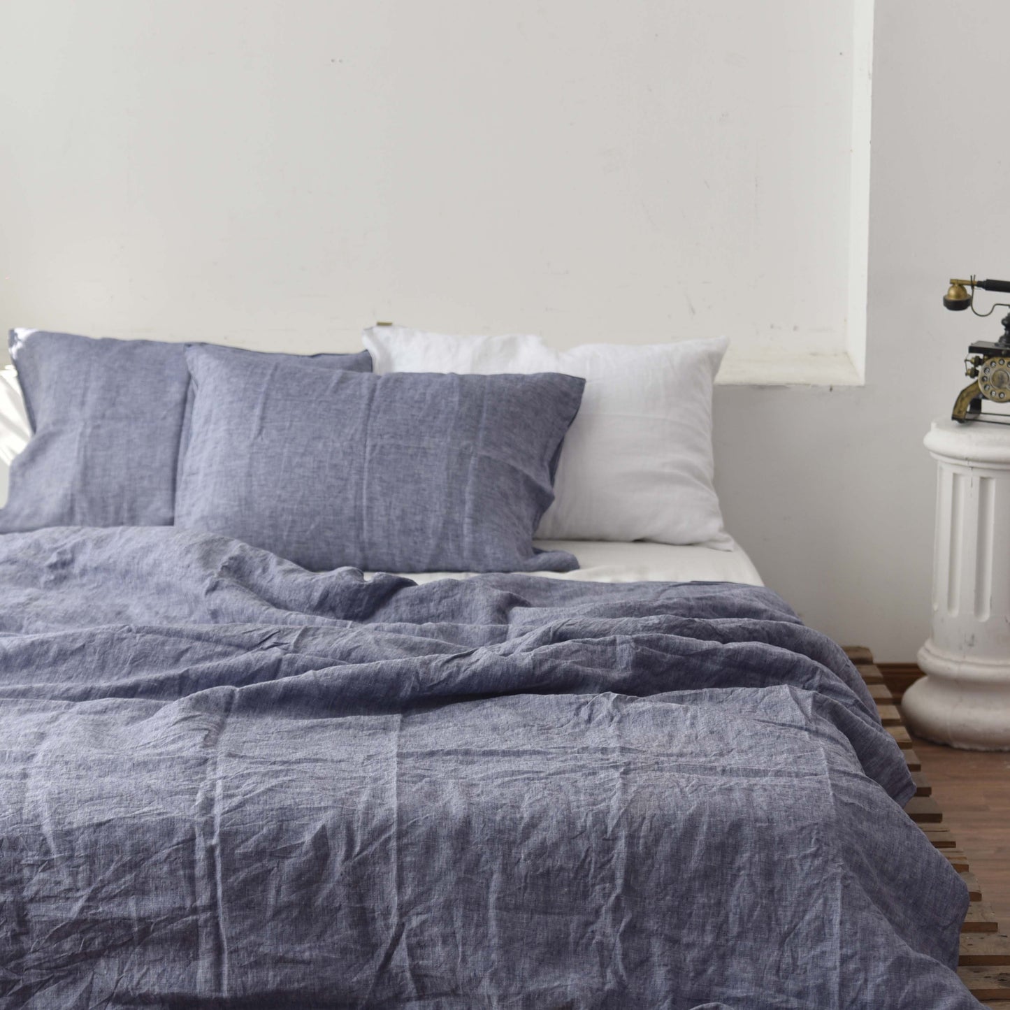 Jean French Linen Duvet Cover+2 Pillowcases Set - Yarn Dyeing 41