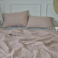 Light Brown French Linen Bedding Sets (4 pieces) - Plain Dyeing
