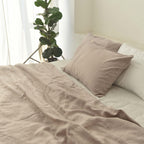 Light Brown French Linen Pillowcase - Plain Dyeing 17