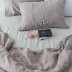 Light Purple French Linen Bedding Sets (4 pieces) - Yarn Dyeing