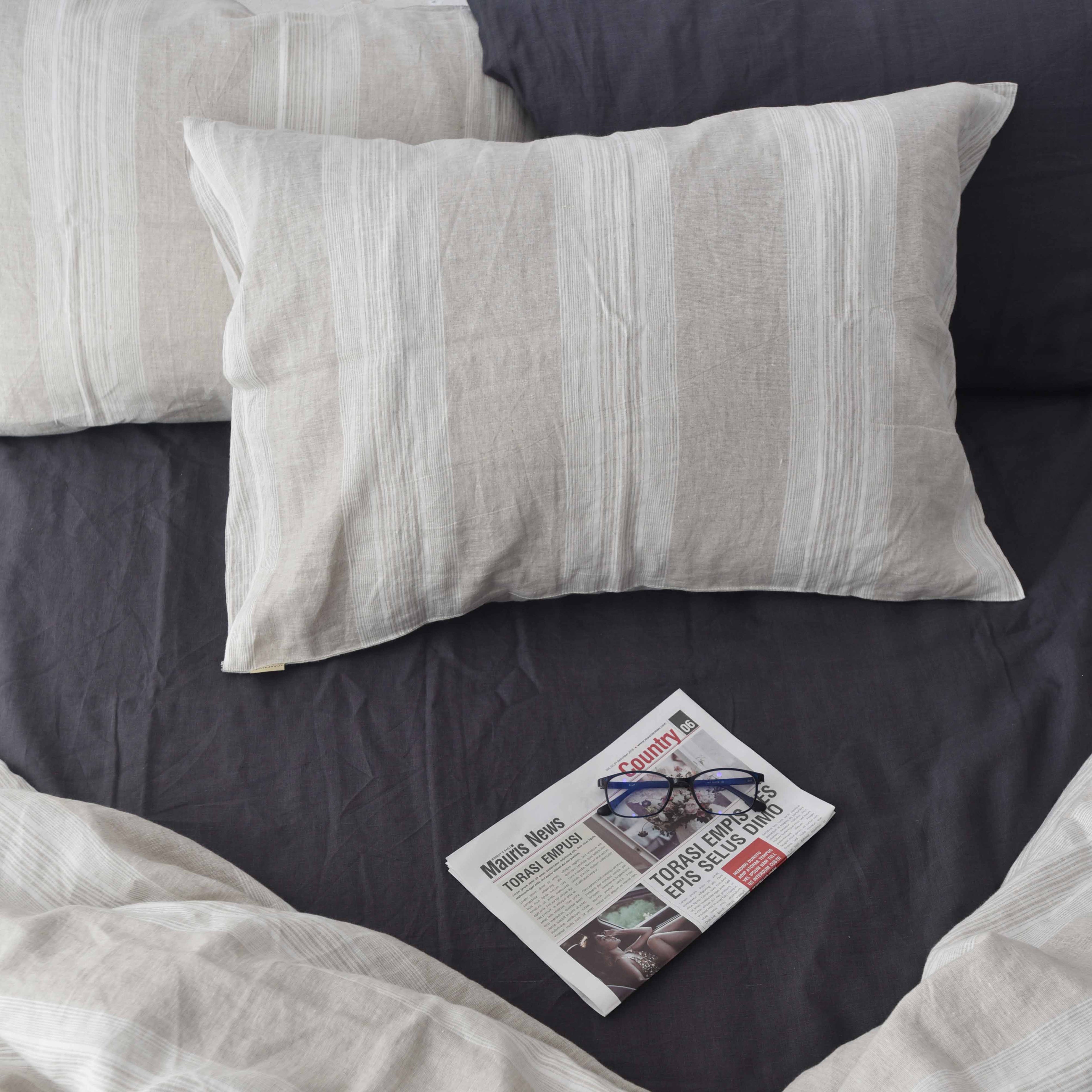 Big Striped French Linen Pillowcase - Yarn Dyeing 61