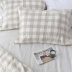 Grid French Linen Pillowcase - Yarn Dyeing 58