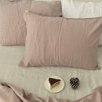 Light Brown French Linen Pillowcase - Plain Dyeing 17