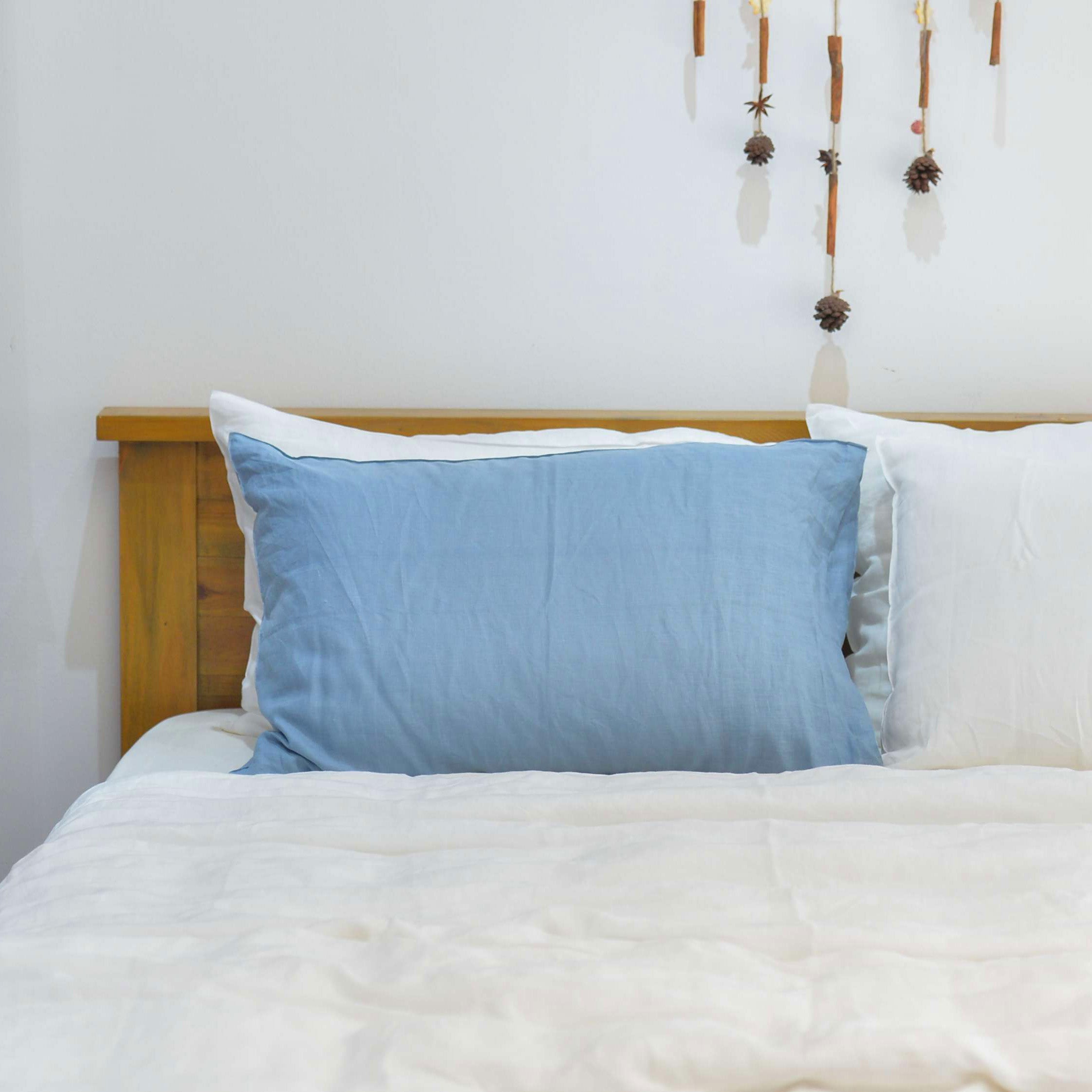 Slate French Linen Pillowcase - Plain Dyeing 35