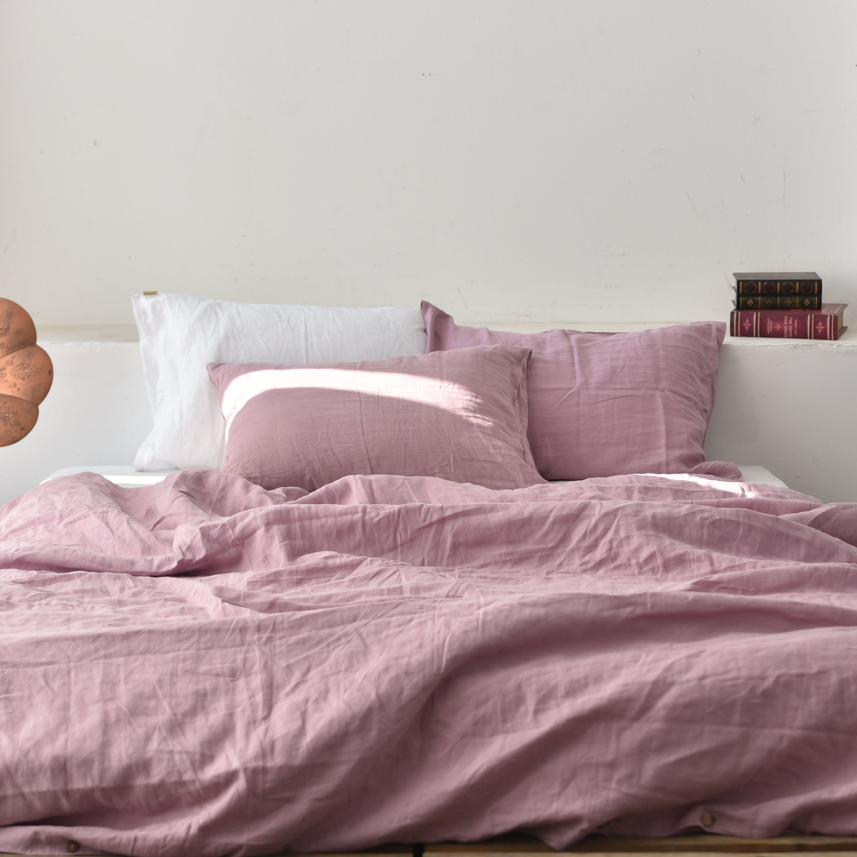 Purple French Linen Pillowcase - Plain Dyeing 04