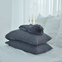 Load image into Gallery viewer, Dark French Linen Fitted Sheet - Plain Dyeing 08
