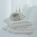 Flax Striped French Linen Fitted Sheet + 2 Pillowcases Set - Yarn Dyeing 57
