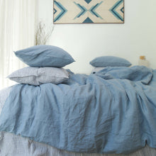 Load image into Gallery viewer, Slate French Linen Duvet Cover+2 Pillowcases Set- Plain Dyeing 35
