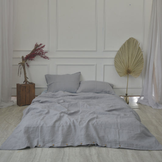 Stone French Linen Pillowcase - Plain Dyeing 15