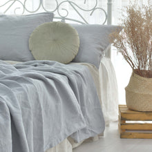 Load image into Gallery viewer, Stone French Linen Fitted Sheet + 2 Pillowcases Set - Plain Dyeing 15
