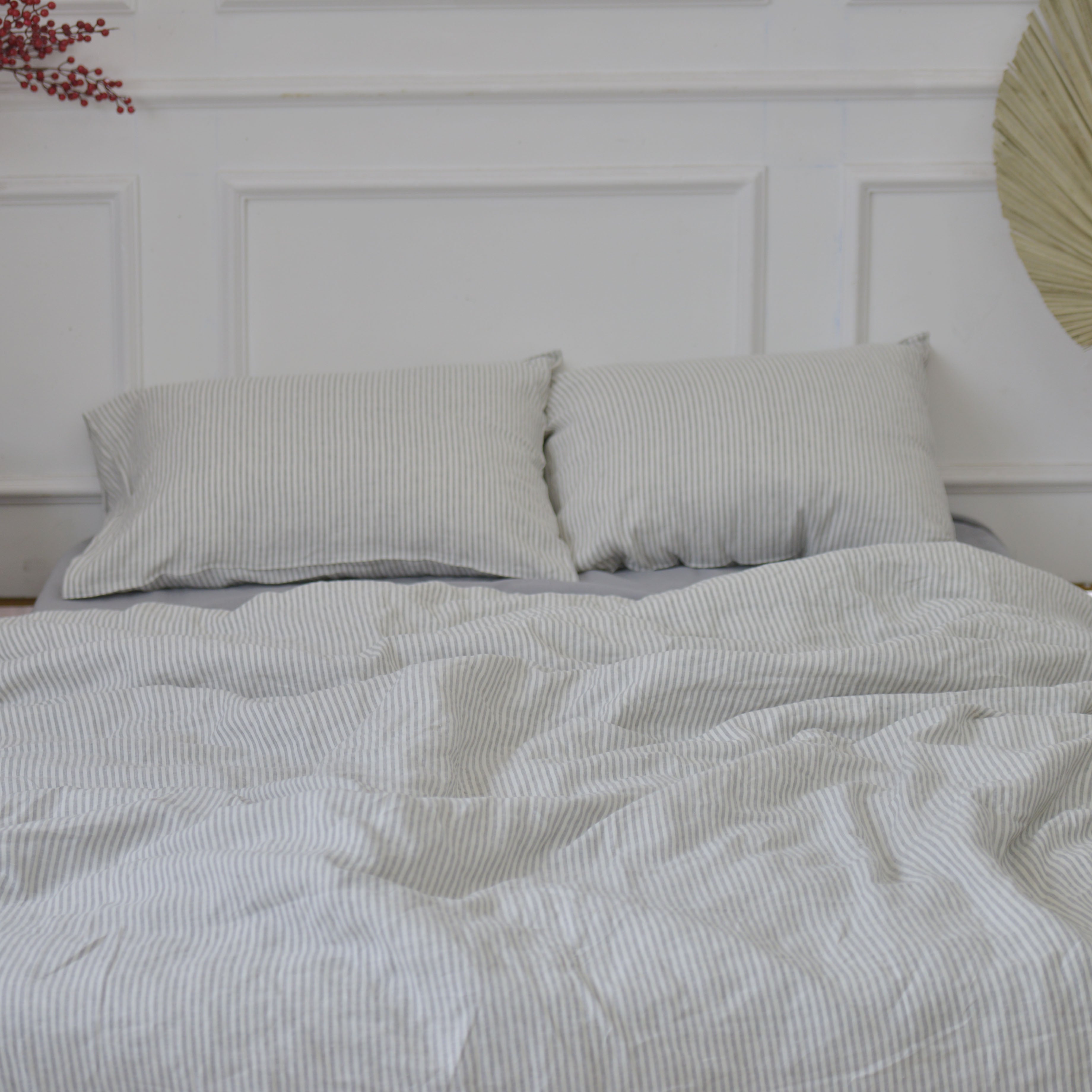 Striped French Linen Pillowcase - Yarn Dyeing 49