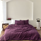 Violet French Linen Bedding Sets (4 pieces) - Plain Dyeing